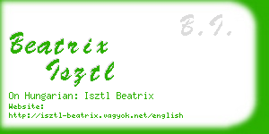 beatrix isztl business card